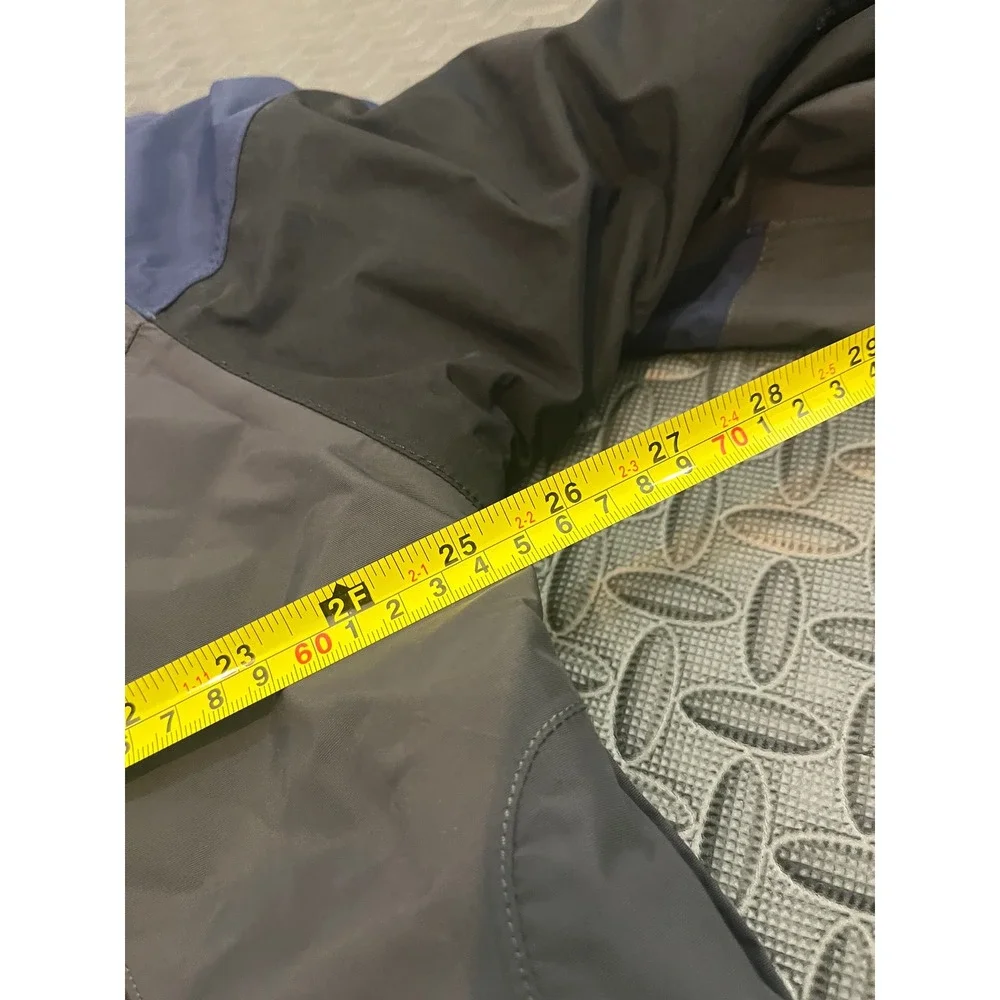 The North Face HyVent Jacket Mens XL Blue Grey Hooded Waterproof Coat Insulated